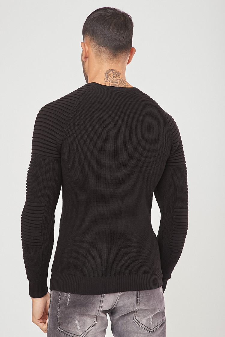 Pull fine maille noir
