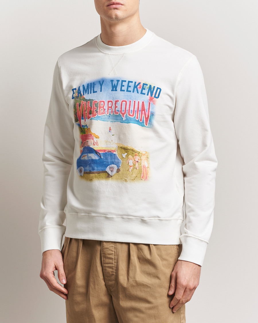 Vilebrequin Printed Crew Neck Sweatshirt Off White