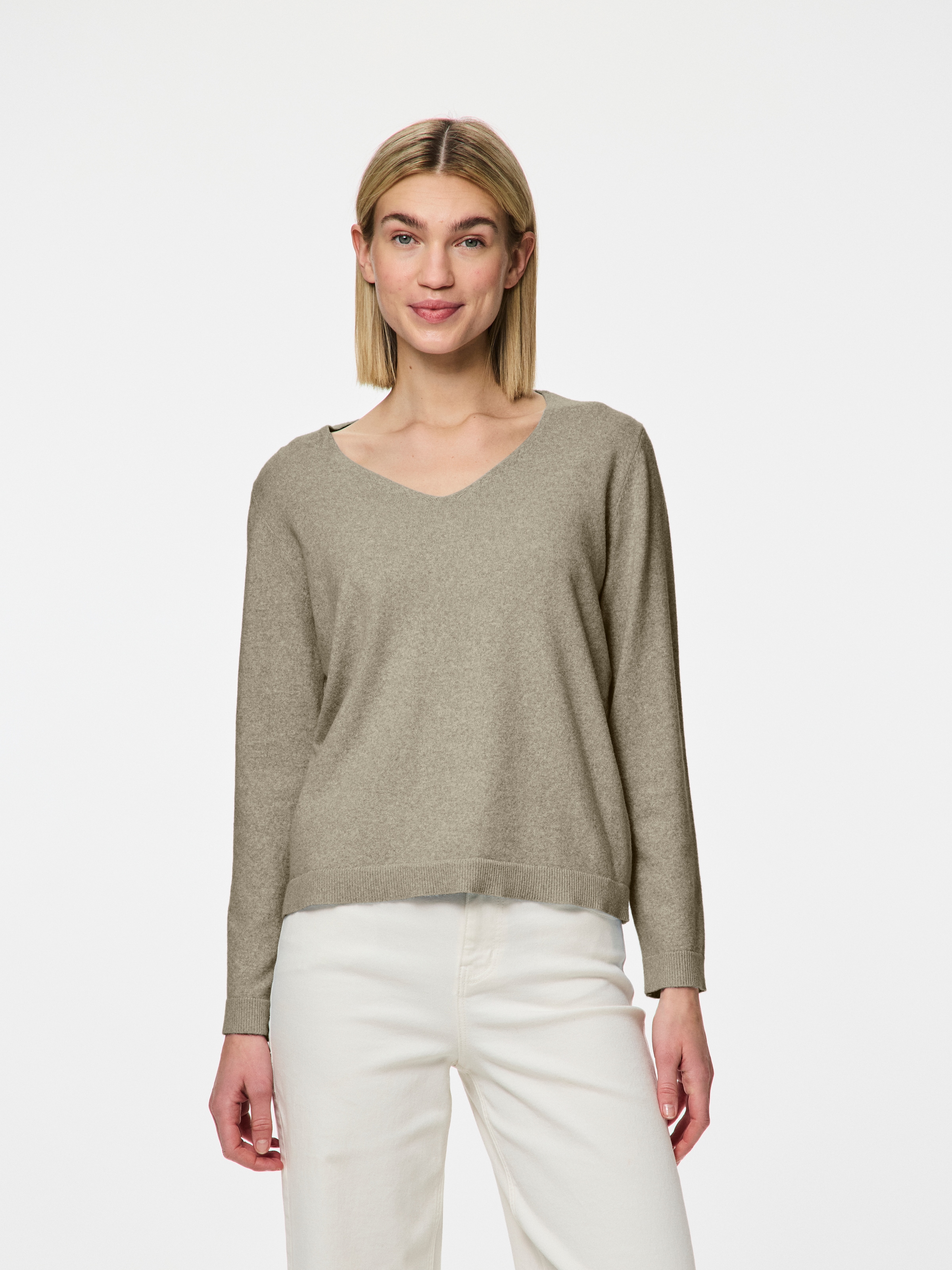 pieces V-Ausschnitt-Pullover »PCBREE LS V-NECK KNIT NOOS BC«