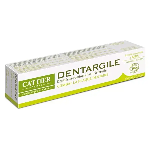 Pasta de dentes de anis orgânico Cattier Dentargile 75ml