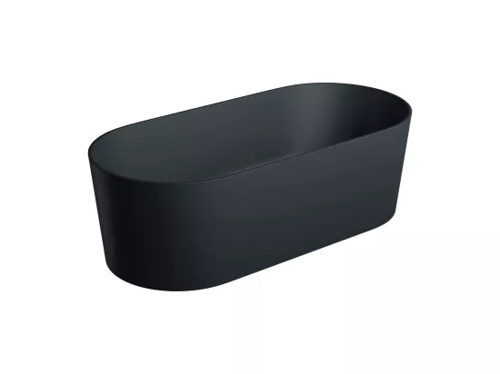 baignoire îlot OMNIRES OVO M+ 160X75 CM couleur : noir finition : matbonde et siphon inclus