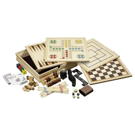 Philos Holz-Spielesammlung mit 10 Spielmöglichkeiten