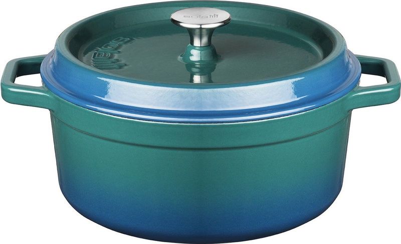 Sola Braadpan Gietijzer - Ø 24 cm - Pan Geschikt Voor Inductie - Inclusief Deksel