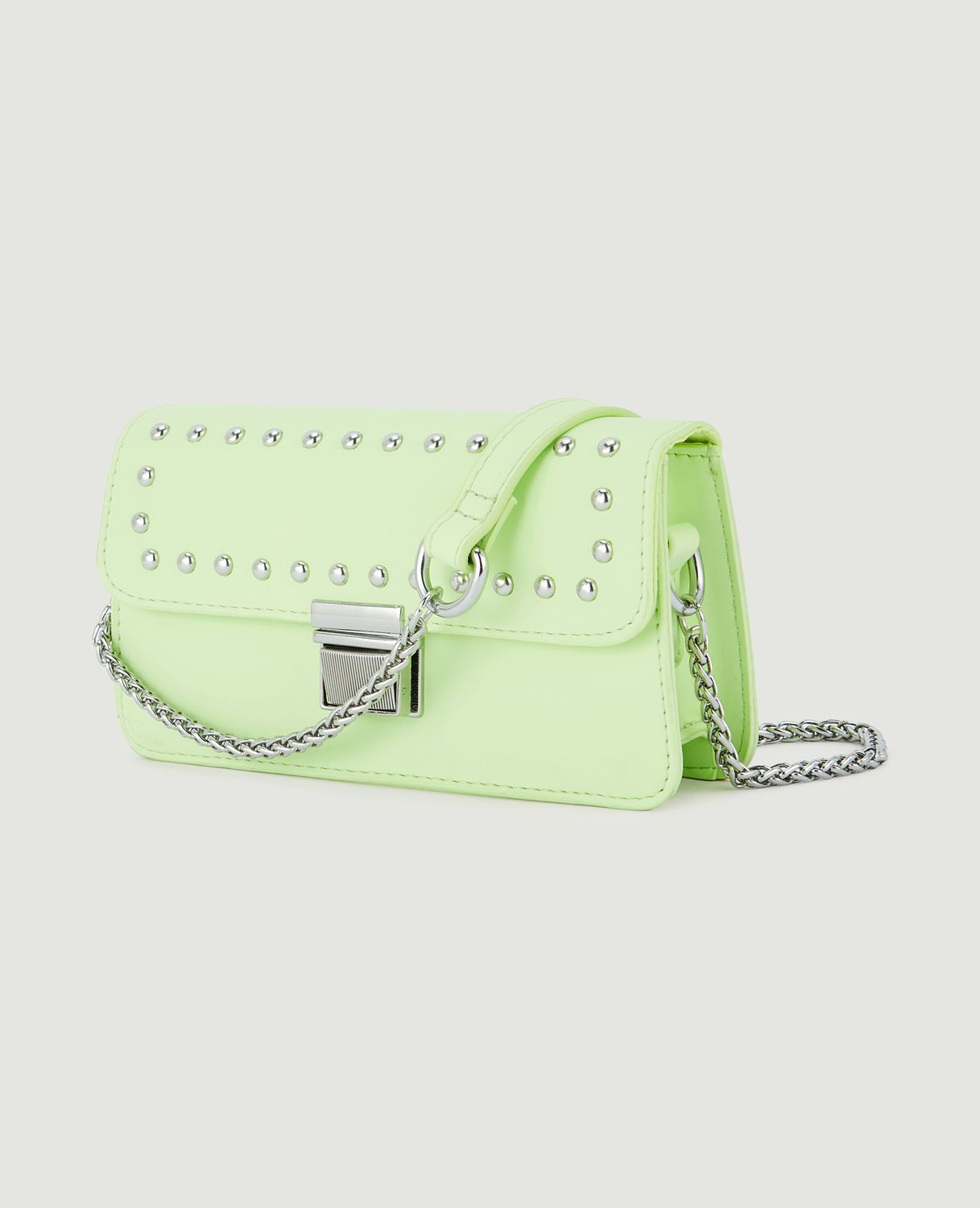 Mini sac rigide avec clous - Vert anis