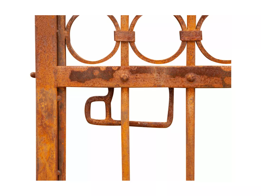BISCOTTINI Portail en fer - Fer massif avec détails ornementaux anciens - Clôture en fer - Portail en métal - Porte décorative - Portail d'entrée - Mobilier d'extérieur - 107x8x200 cm
