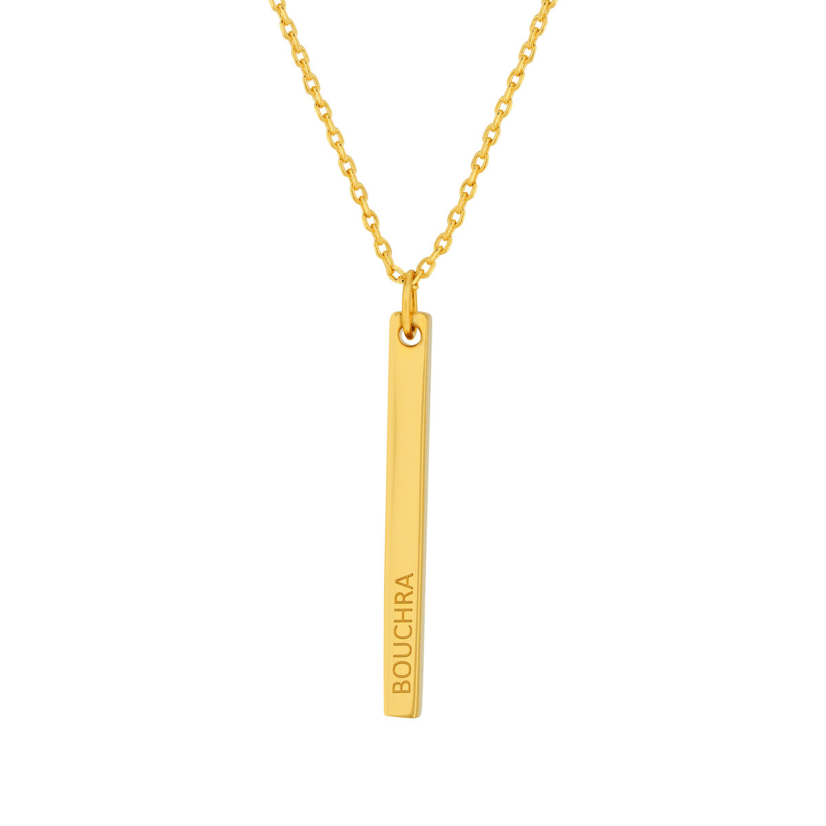 Collier plaqué or plaque personnalisable 45 cm