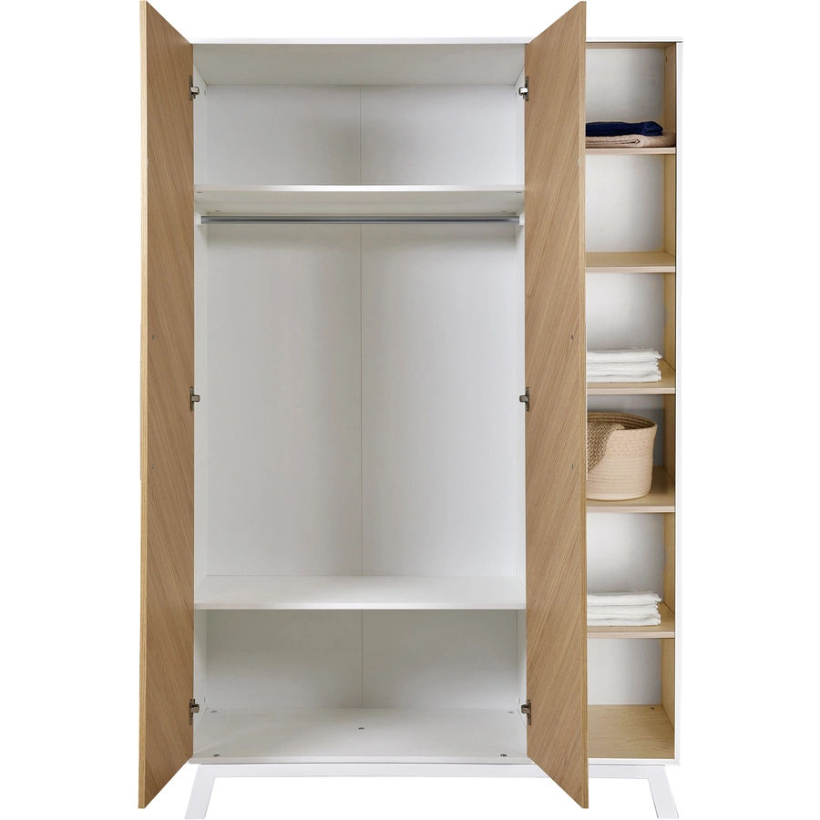 Schardt Kleiderschrank Fishbone Vicenza Oak Weiß 2-türig
