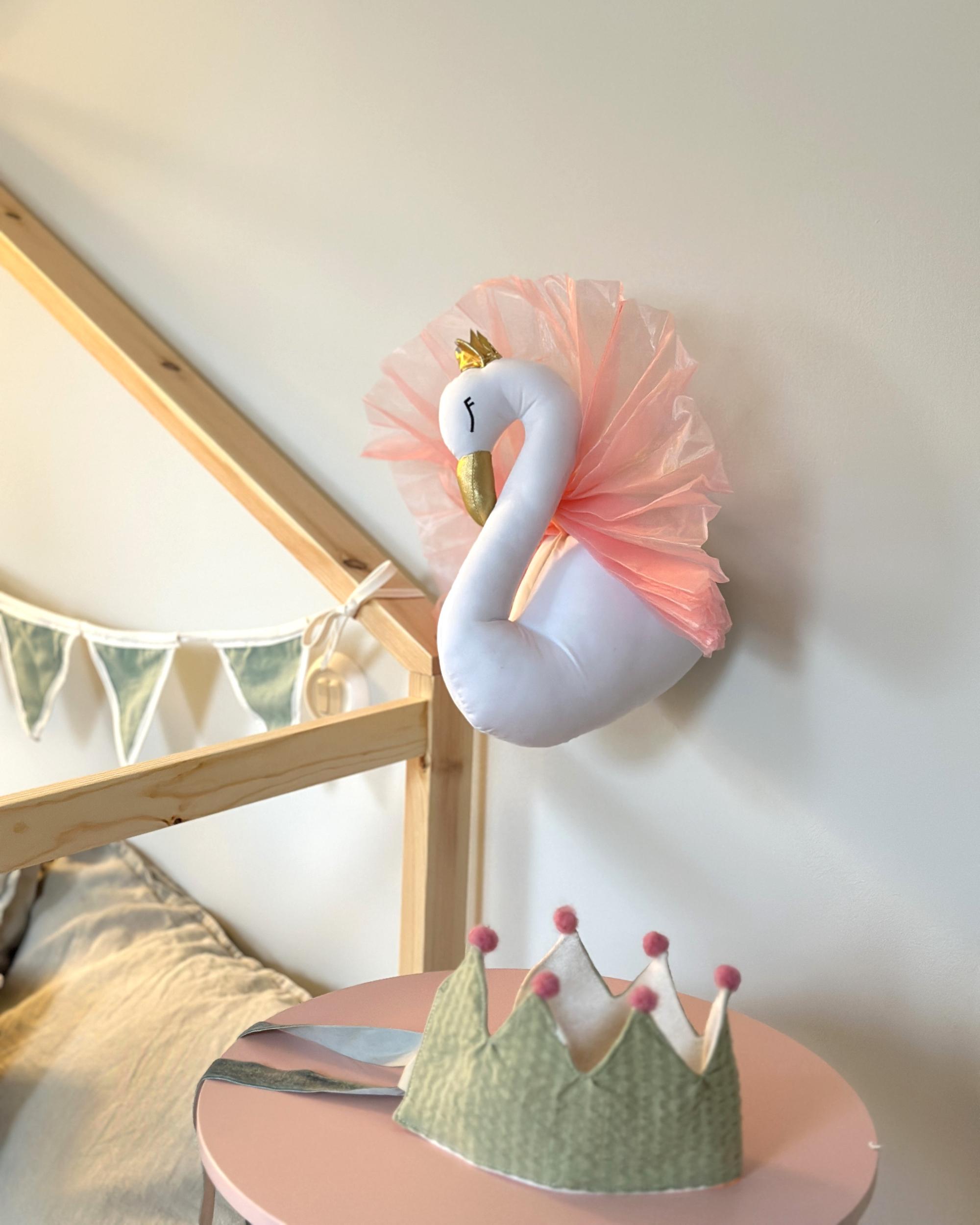 Wanddecoratie voor kinderen Zwaan ODETTA Katoen 32 cm Wit