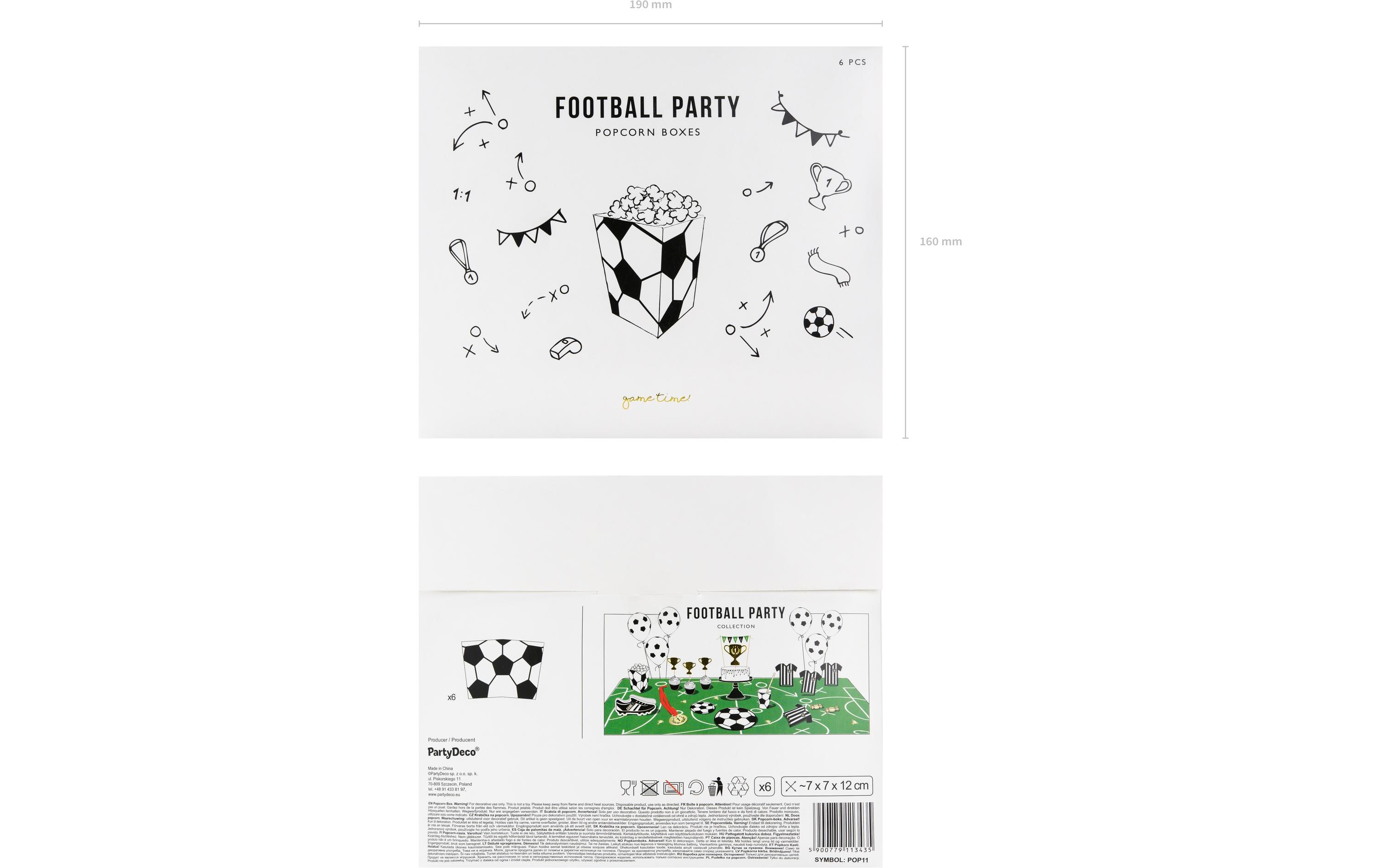Fingerfood-Schale Fussball 6 StückPopcornboxen