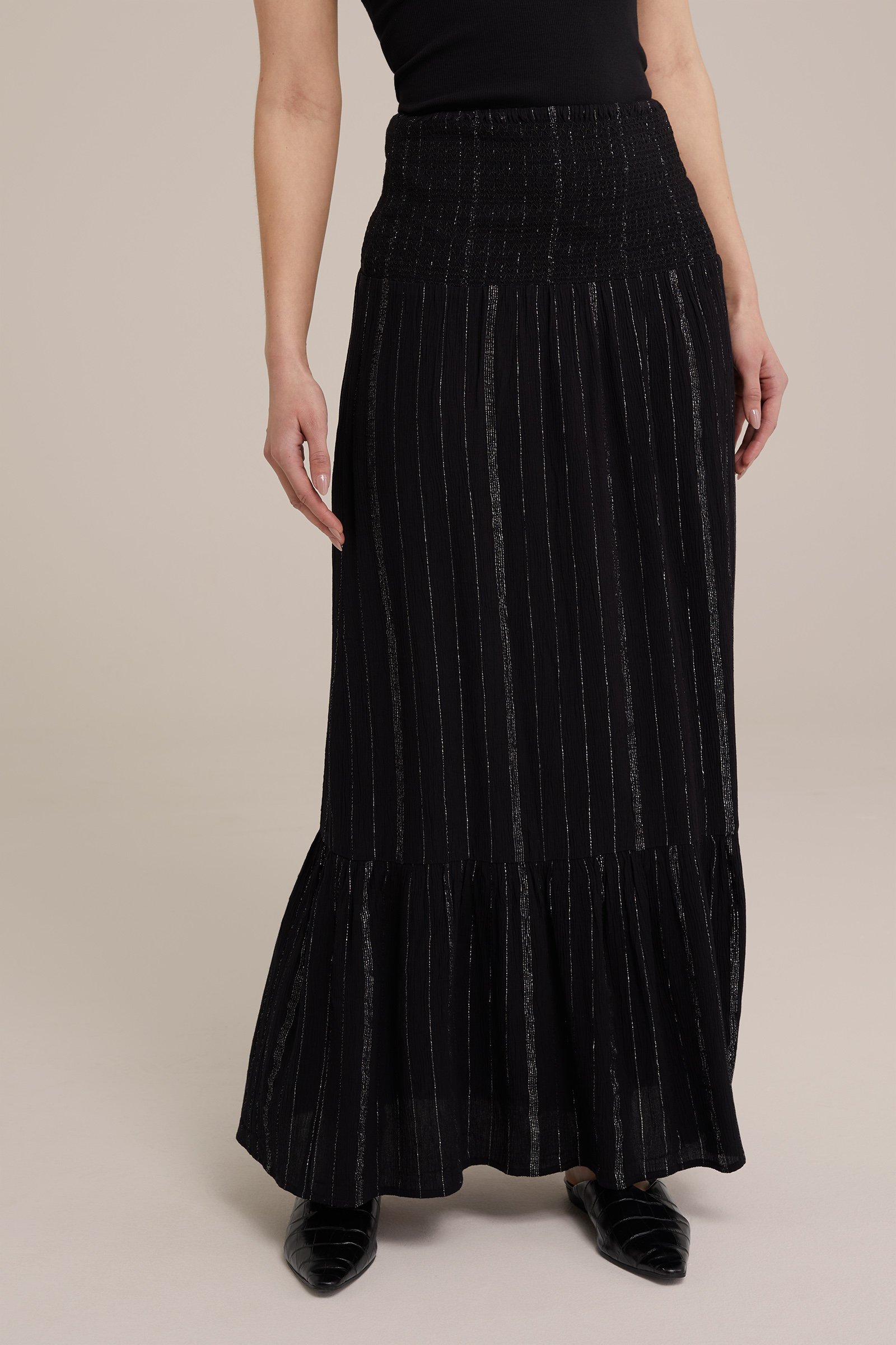 rok met glittergaren WE Fashion Zwart