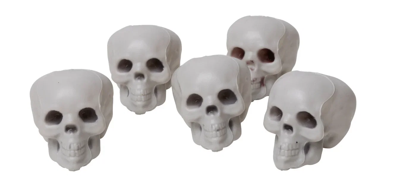 Halloweendekorasjon Hodeskaller 5 pk