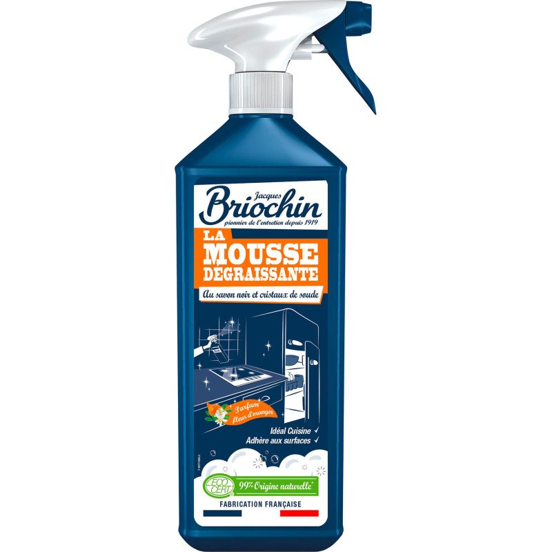 Mousse dégraissante Savon noir et cristaux de soude Briochin - Spray 750 ml