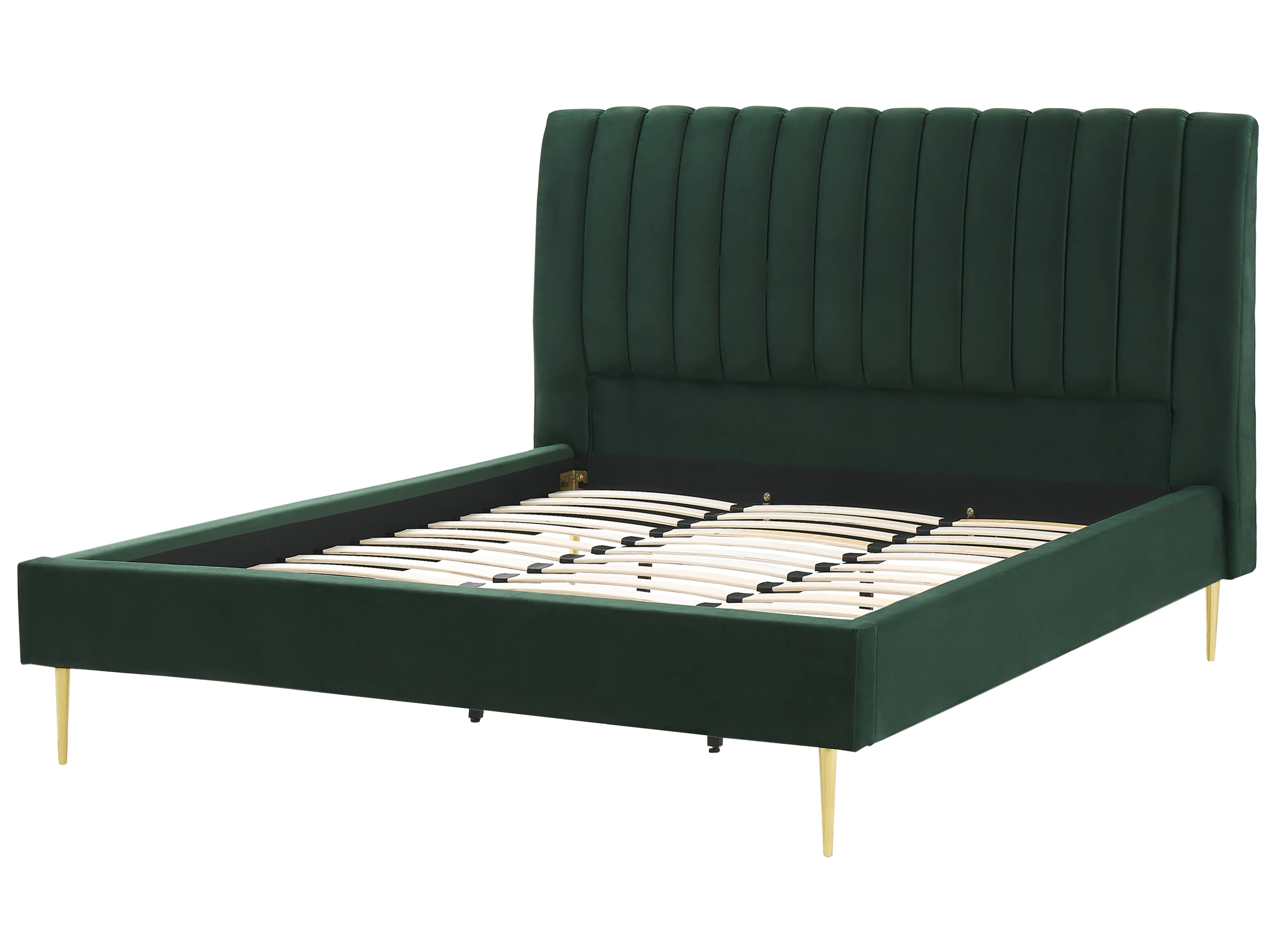 Bed Fluweel MARVILLE 180 x 200 cm Smaragdgroen