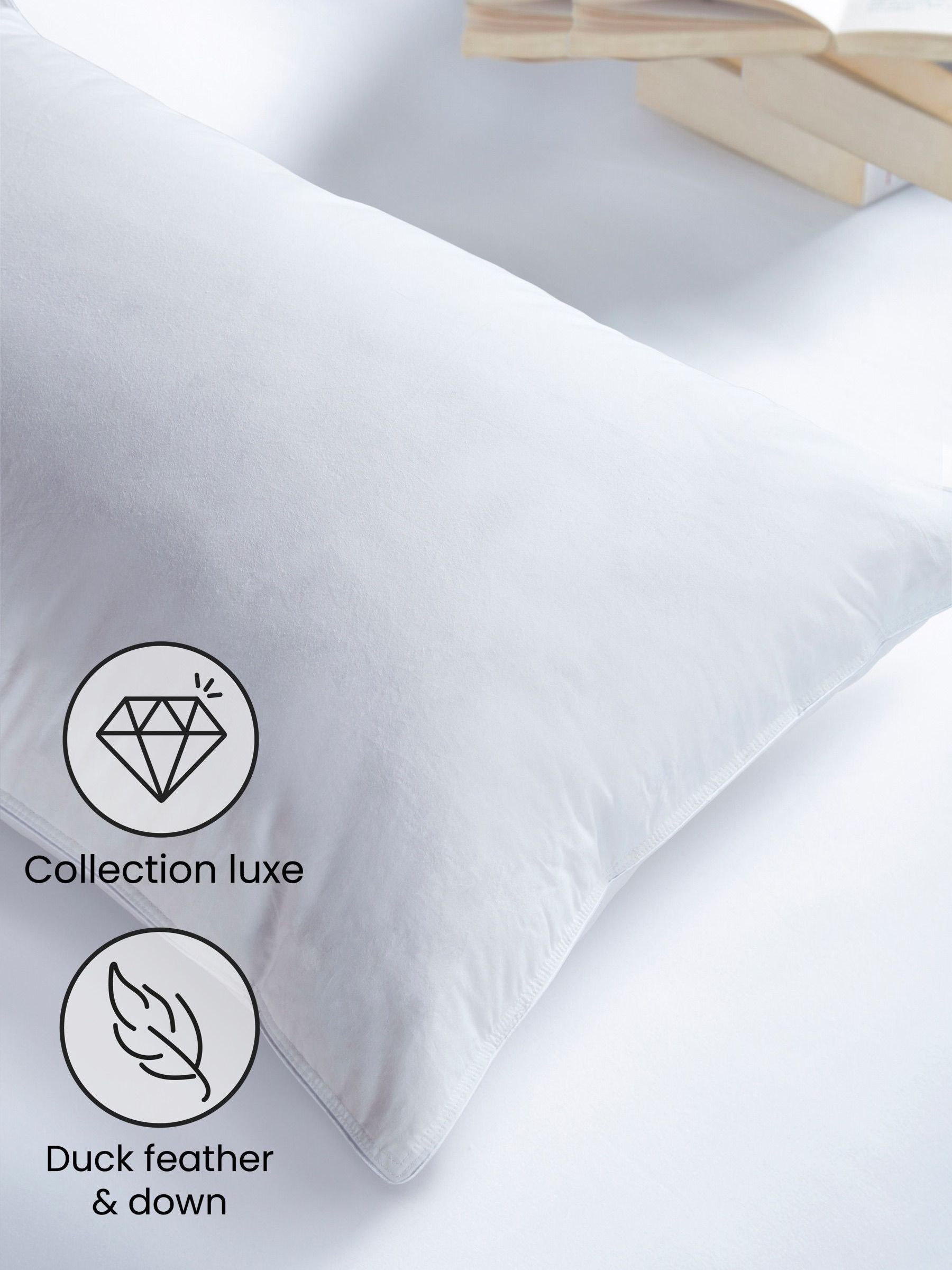 Collection Luxe Duck Down & Feather 100% Cotton Support Pillow