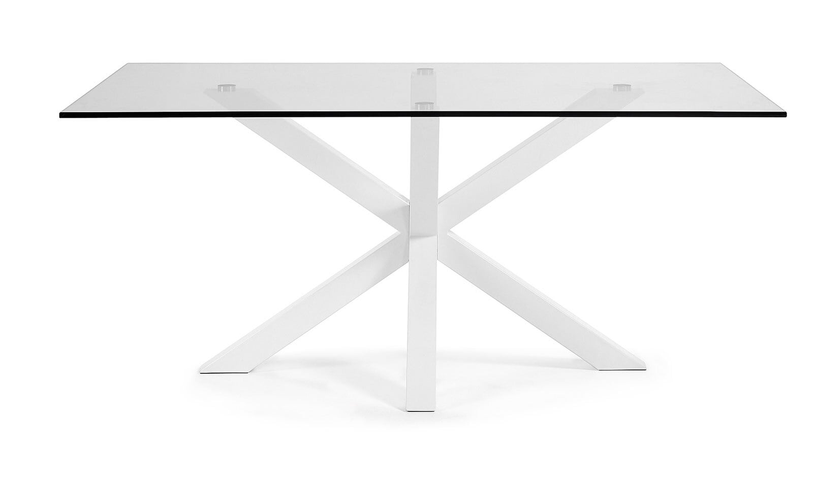 Kave Home Esstisch ARGO 160 x 90 cm weiß /Klarglas