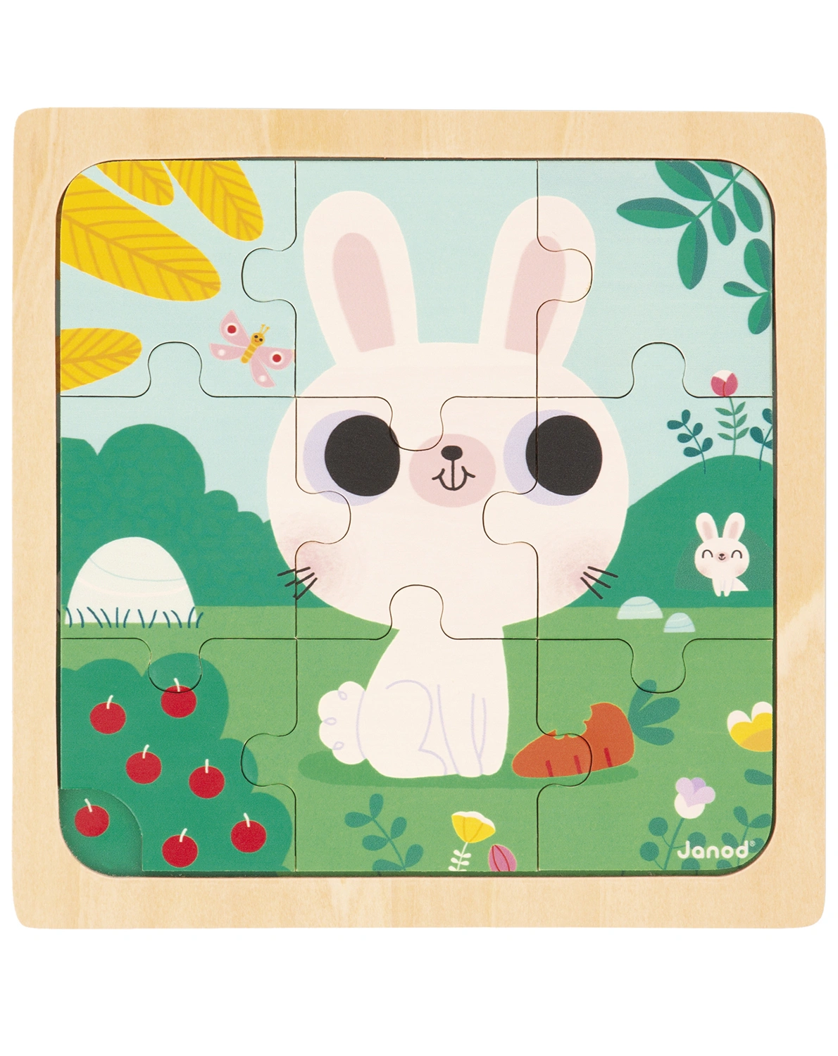 Holzpuzzle WEISSER HASE (9 Teile)