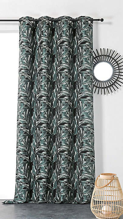 Rideau Brazil L.240 x L.135 cm bleu vert