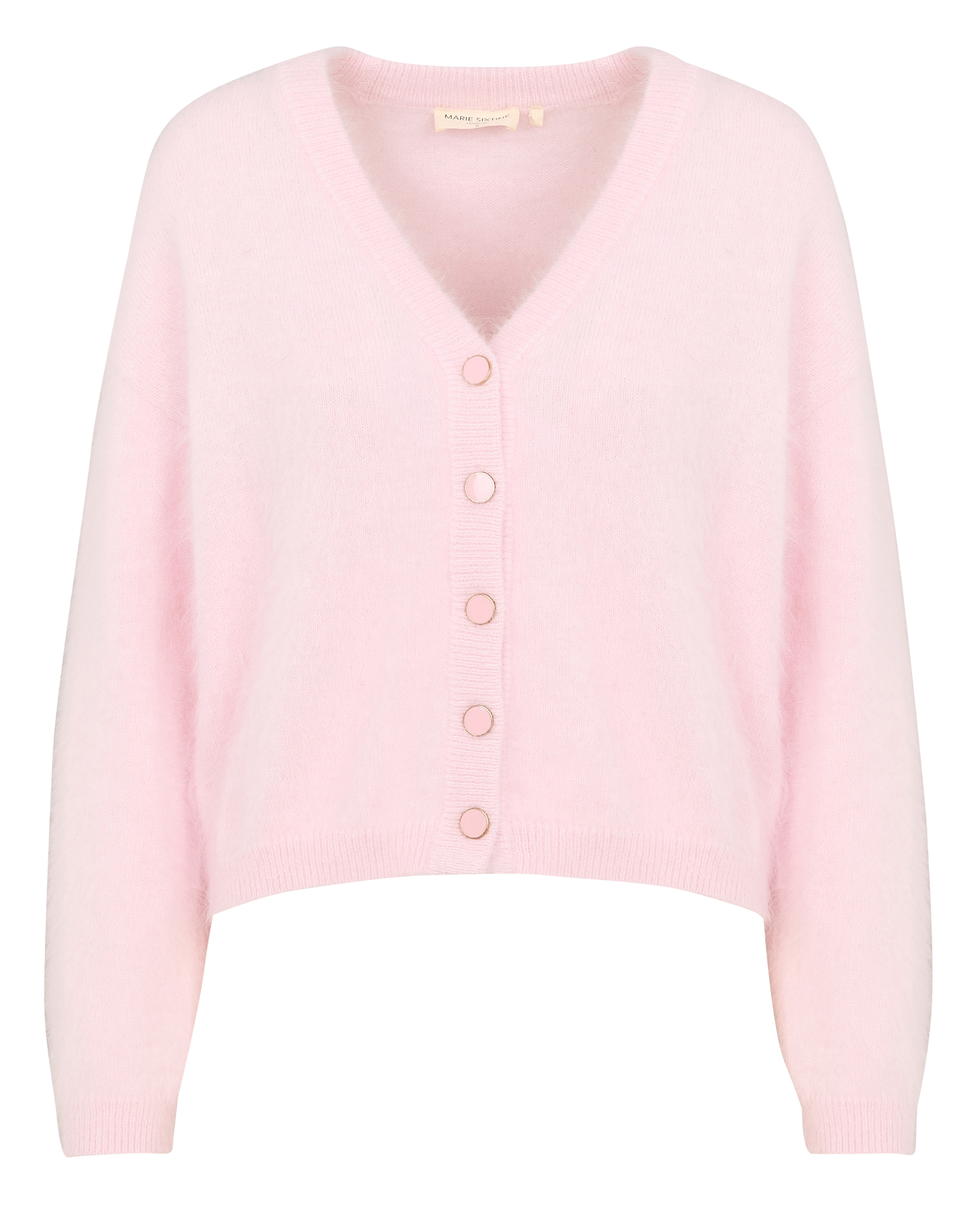 GUSTAVIA - Cardigan col V en laine mélangée | Rose