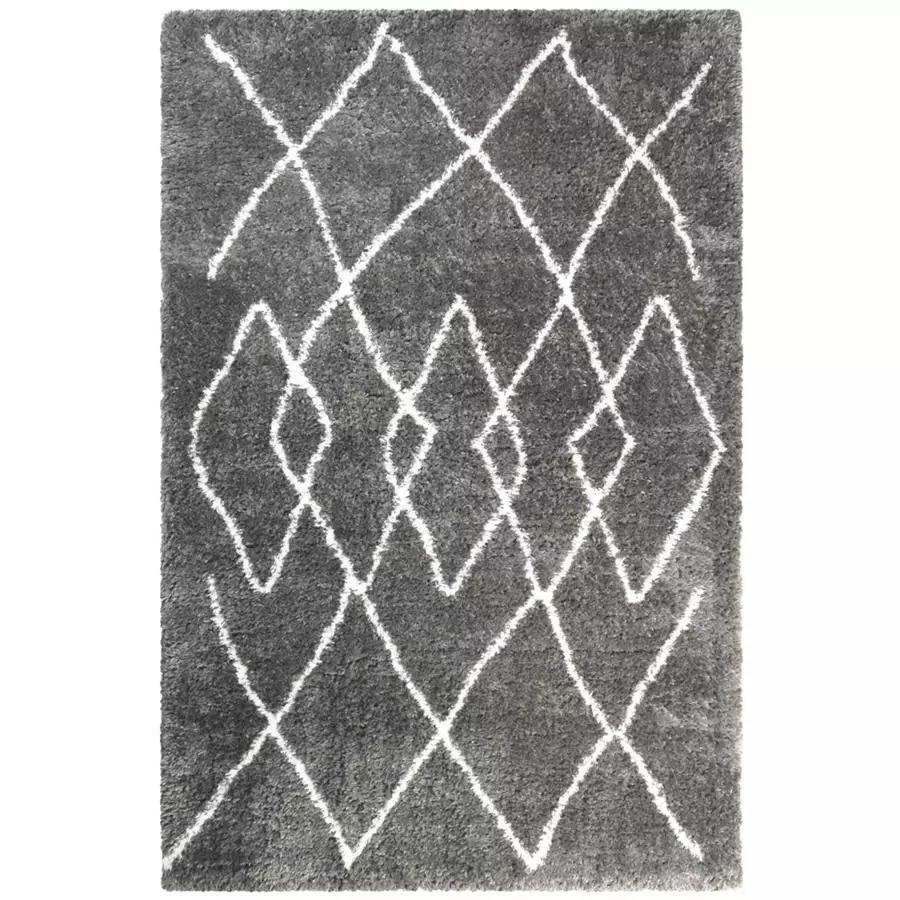 Wecon home Hochflorteppich Afella grau weiss