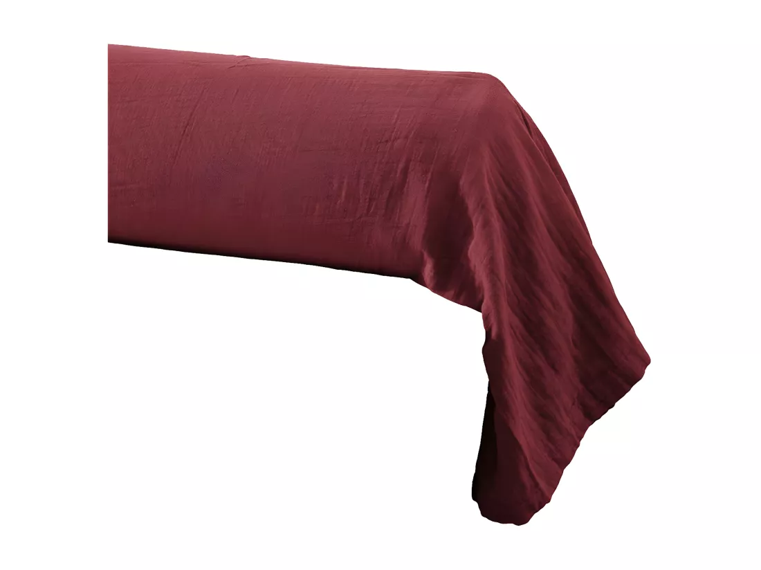 OUREA - Taie de Traversin 85x185cm Gaze de Coton Lie de Vin