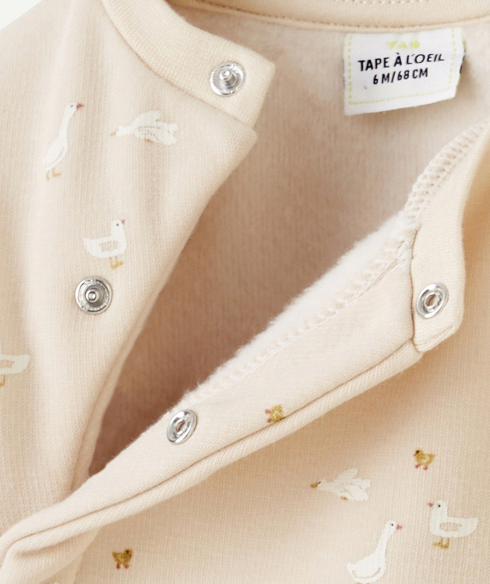SWEAT PRESSIONNÉ BÉBÉ EN FIBRES RECYCLÉES ROSE POUDRÉ IMPRIMÉ OIES