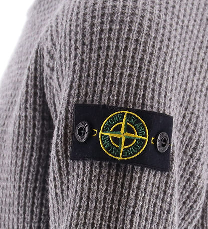 Stone Island Bluse - Uld/Viskose - M?rkeGråmeleret