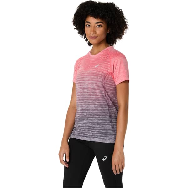 T-shirt running ASICS SEAMLESS SS TOP W CORAL REEF/GREYISH PURPLE