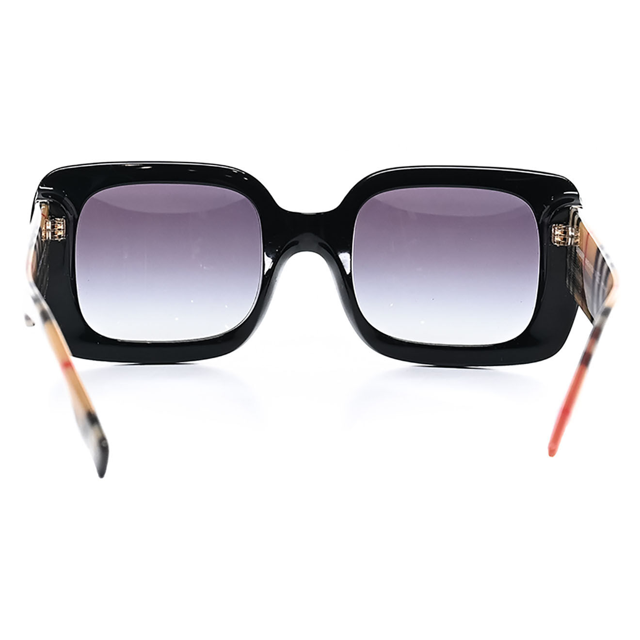Burberry Lunettes de soleil imprimées check noires - Très bon état