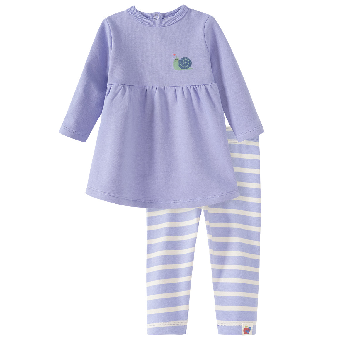 Topomini Newborn Sweatkleid und Leggings im Set helllila / creme