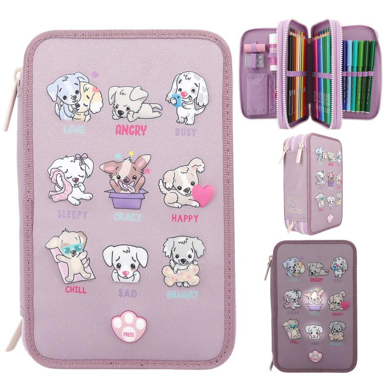 TOPModel 3-vaks etui hond stemmingsbarometer