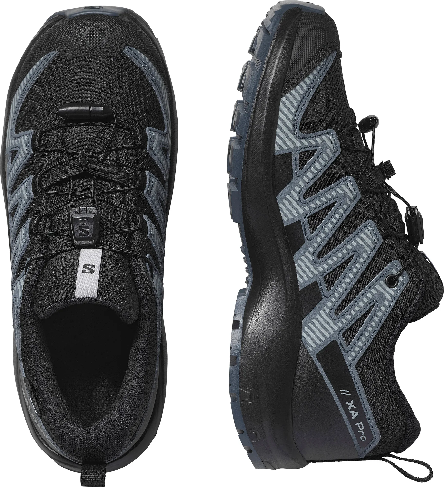 Salomon Kids' XA Pro V8 Waterproof Black/turbulence/quarry