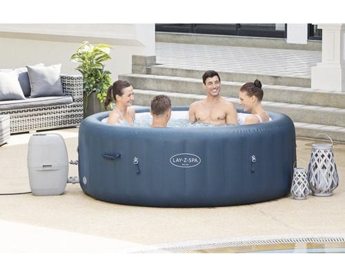 Bestway® LAY-Z-SPA® WiFi Milan AirJet Plus™ opblaasbare hottub met 140 luchtjets, geïntegreerd verwarmingssysteem, multifunctionele pomp en app-bediening, blauw