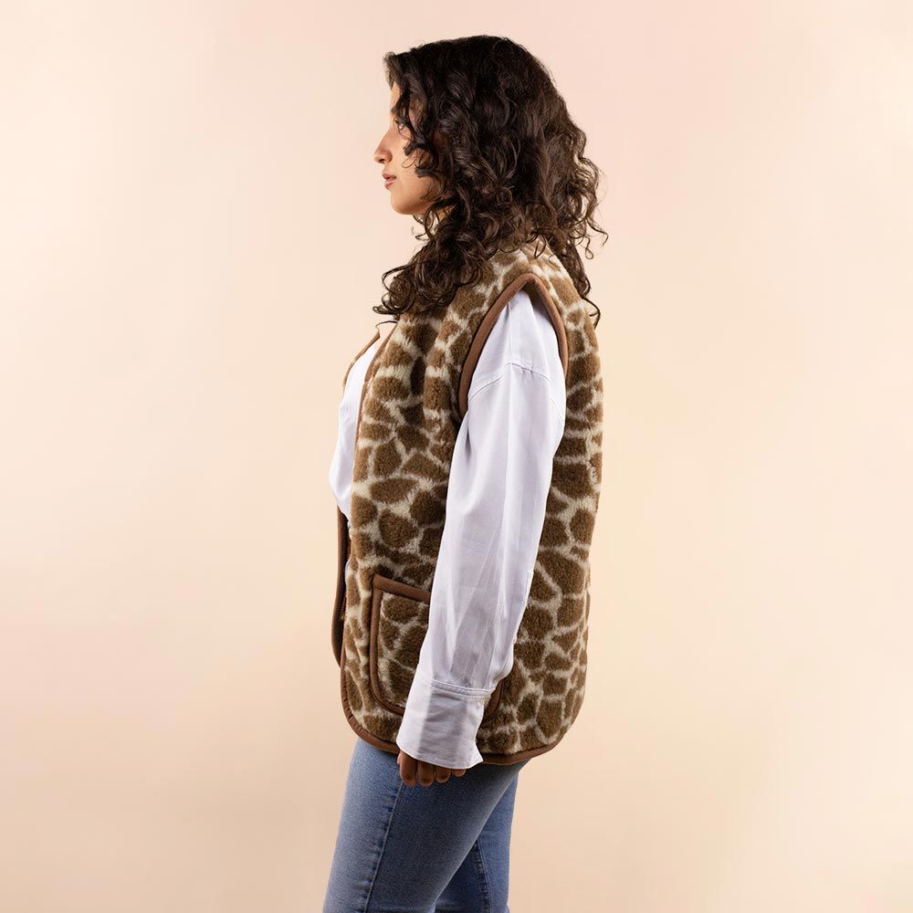 Moonrise dames wollen vest Giraffe