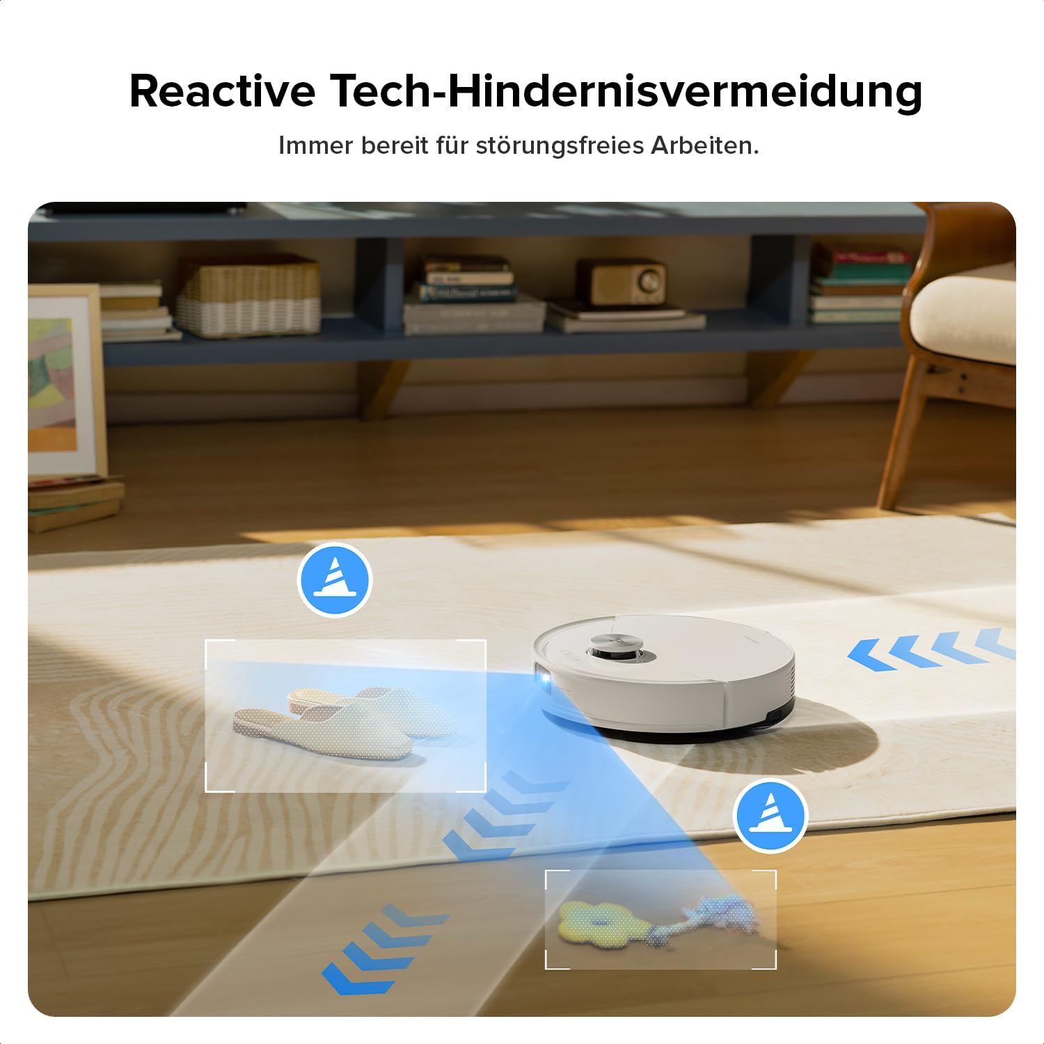 roborock Q10 S5-Set Saugroboter mit Wischfunktion, 10.000 Pa HyperForce Saugkraft, Dual Anti-Tangle System, Auto Lifting Mopping, Ideal für Tierhaare&Teppiche&Hartböden (Weiß)