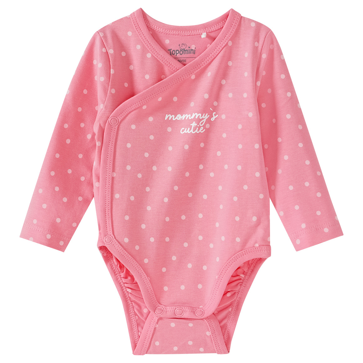 Topomini Newborn Wickelbody mit Punkten rosa
