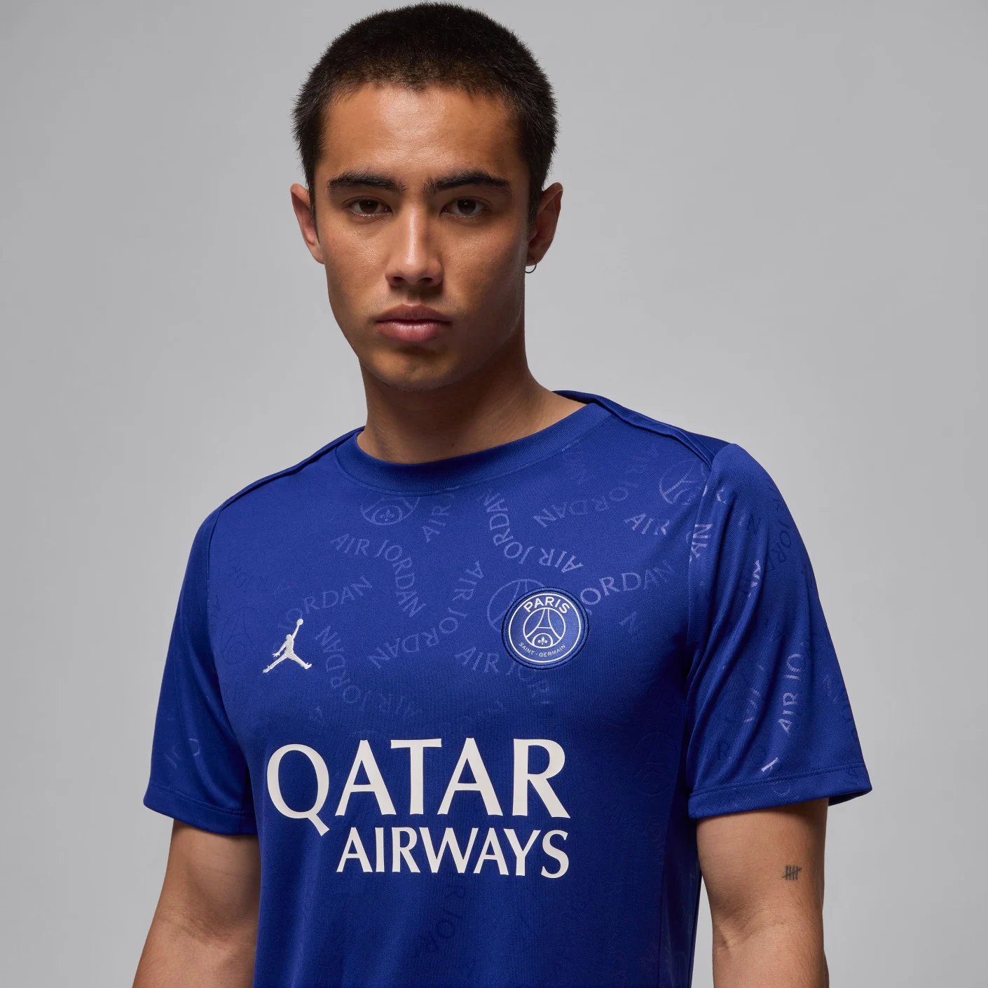Nike Paris Saint-Germain x Jordan Pre-Match Trainingsshirt 2024-2025 Blauw Wit