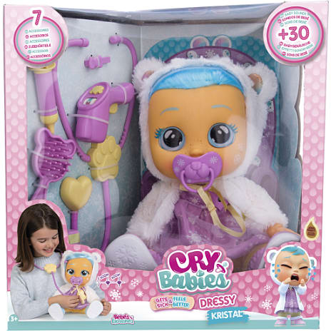 Cry Babies Kristal Syg og Rask Igen dukke