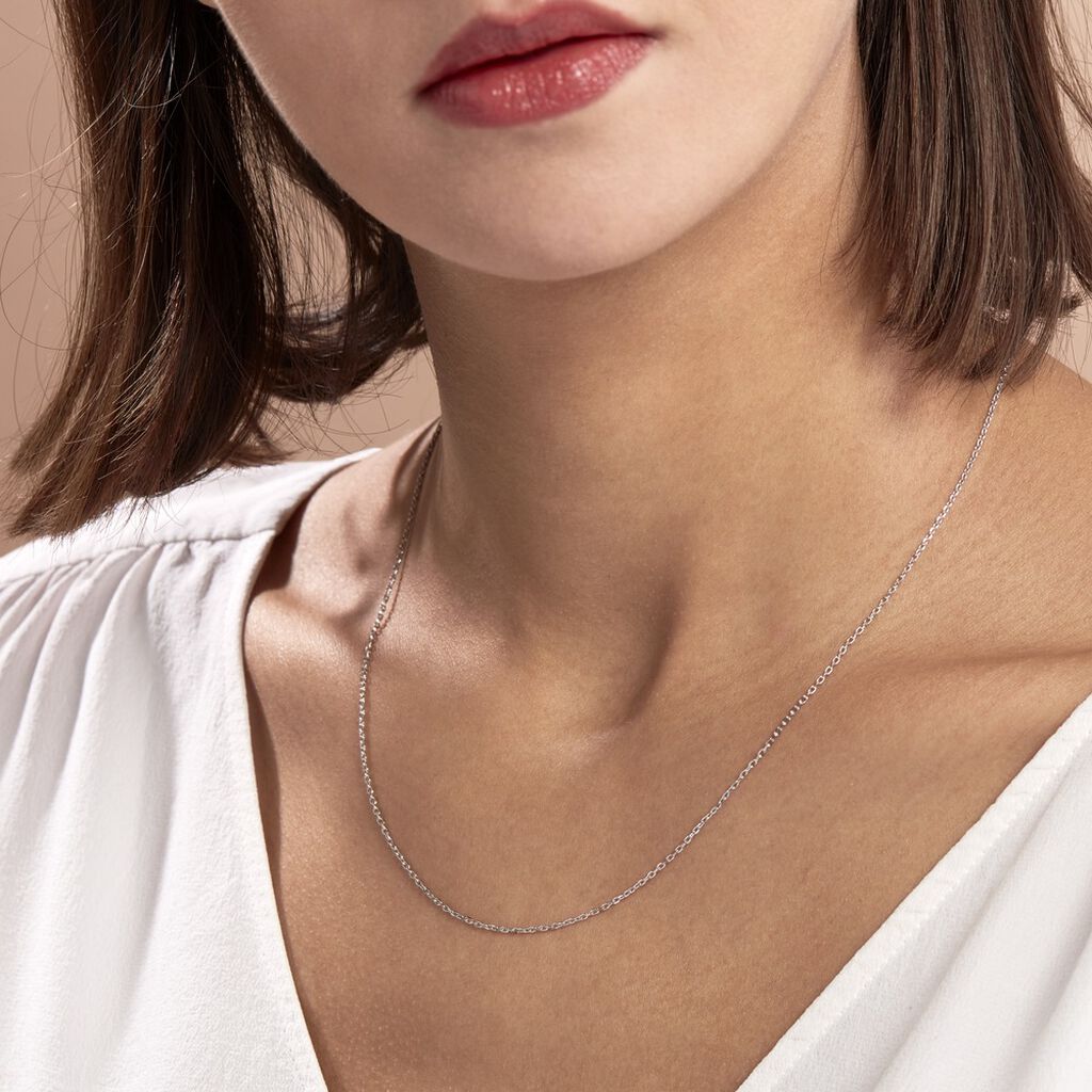 Chaîne Igoa Maille Forçat Diamantee Or Blanc