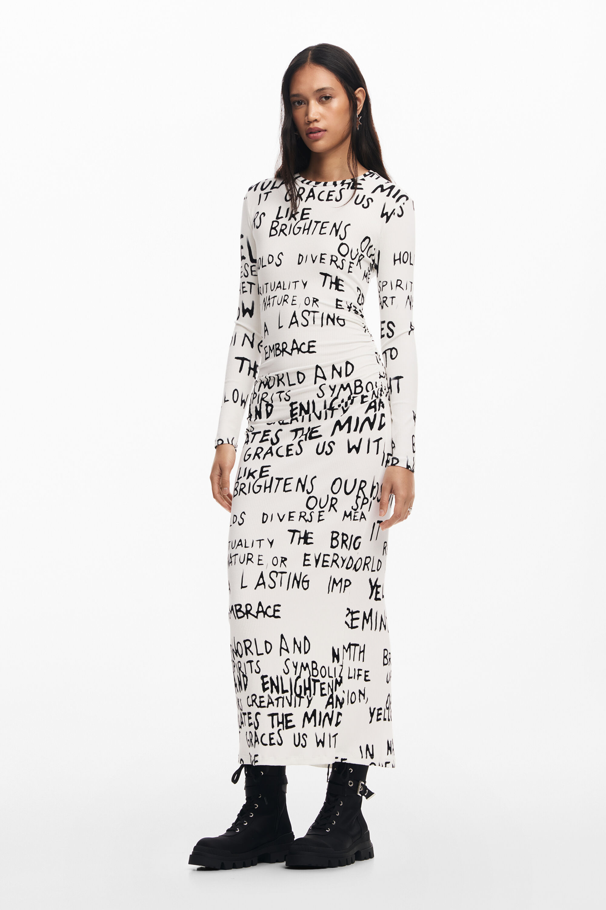 Vestido midi frase