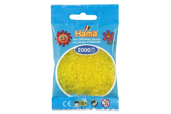 Hama mini perler 2000 stk. transp. gul