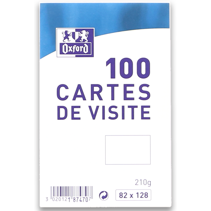 Carte De Visite Oxford 82X128 X100 en paquet