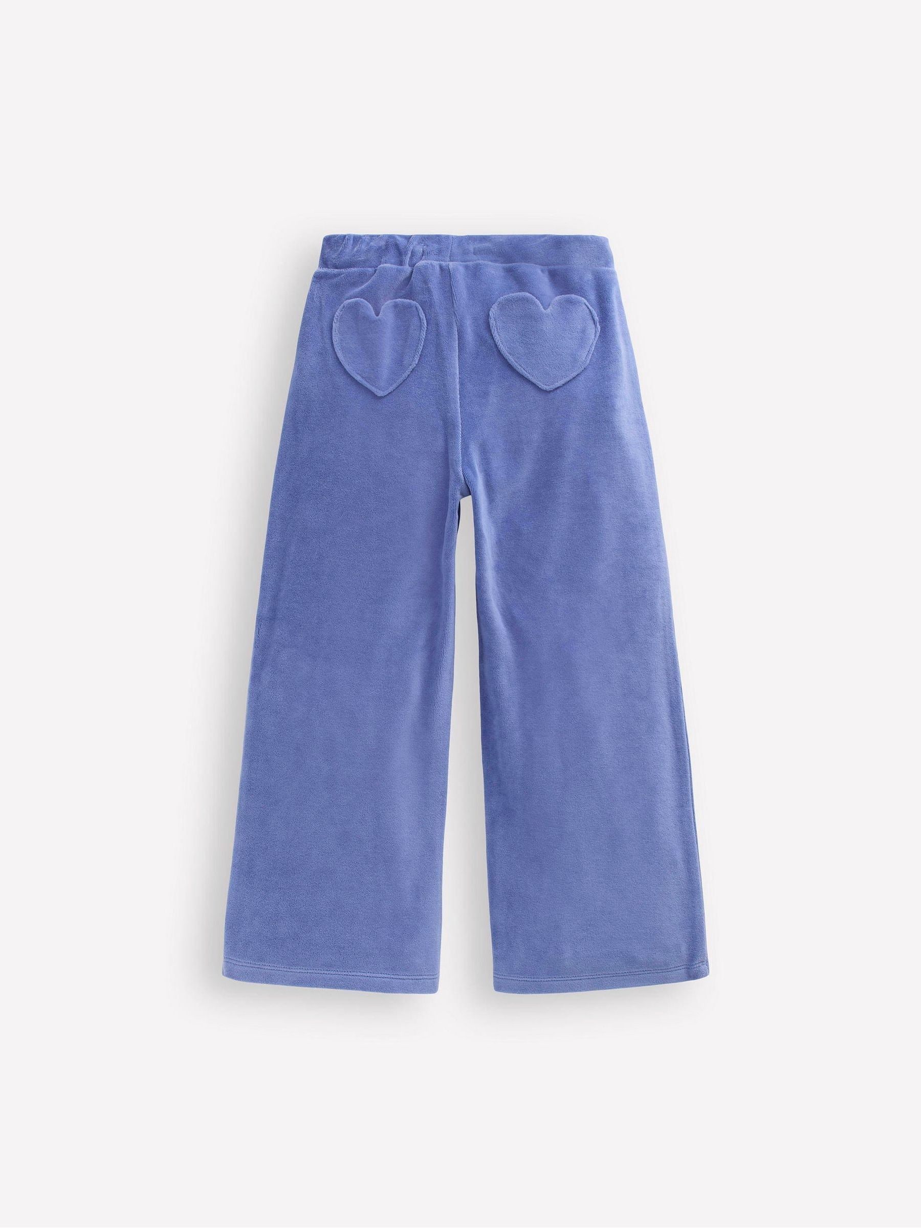 Blauw - Boden Hart Pocket Velour Joggingbroeken