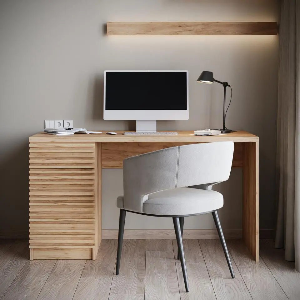 Meubella - Bureau Bergamo - Eiken - 140 cm