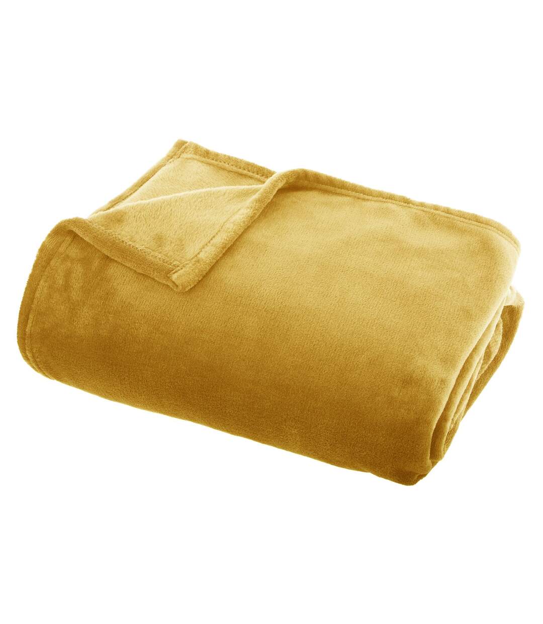 Grand plaid en Flanelle uni - 180x130 cm - Jaune Ocre
