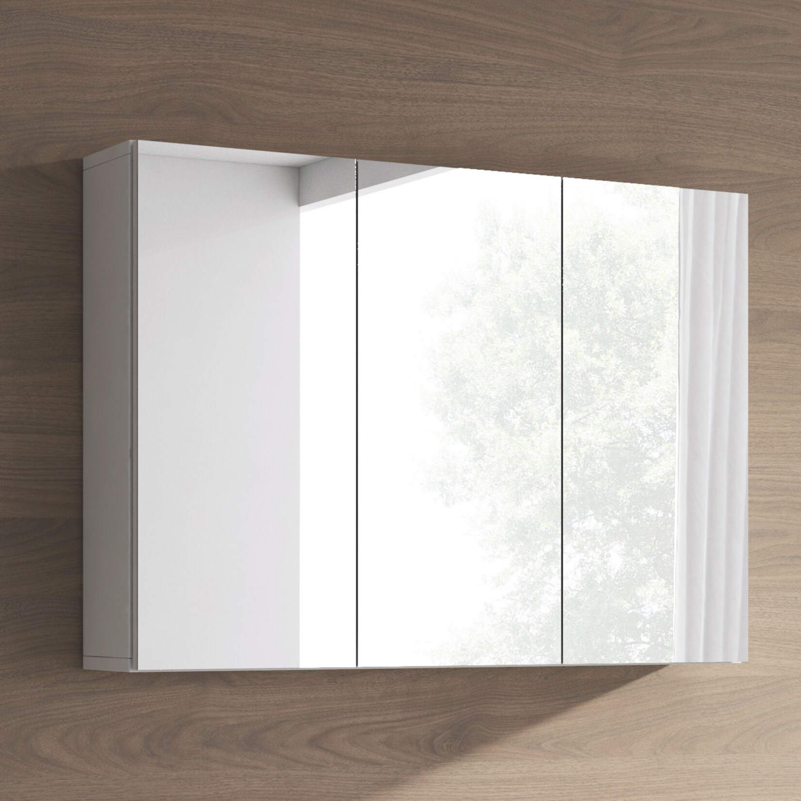 Inter Handels Badmöbel Set NEAPEL, 2 tlg. - Spiegelschrank Waschbeckenschrank 80 cm, Hochglanz Weiß