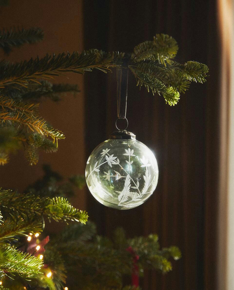 Enfeite de Natal de galhos de vidro