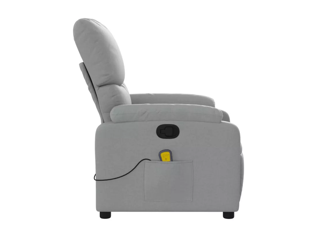 Fauteuil de massage inclinable Gris clair Tissu