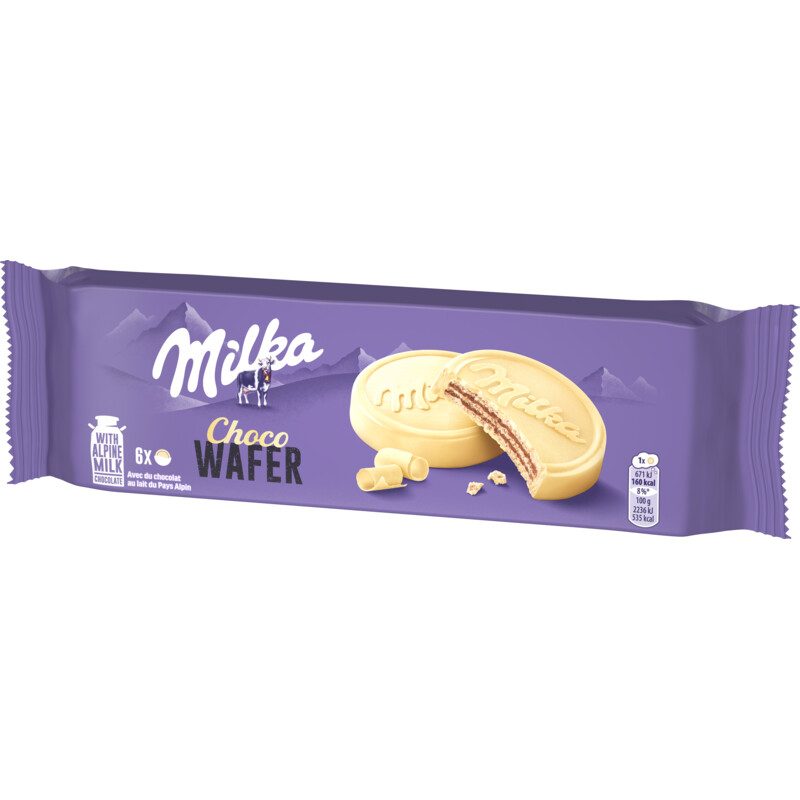 Milka Choco wafels met witte chocolade