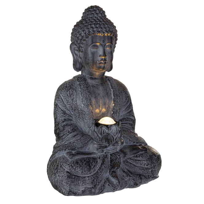 Buddha sitzend - mit Solar LED - ca. 32 x 23 x 47 cm