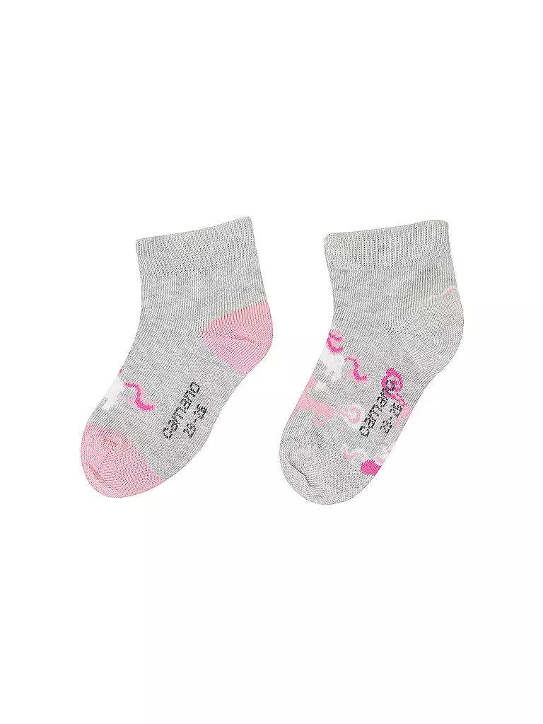 CAMANO Mädchen Socken 2er Pkg fog melange  hellgrau
